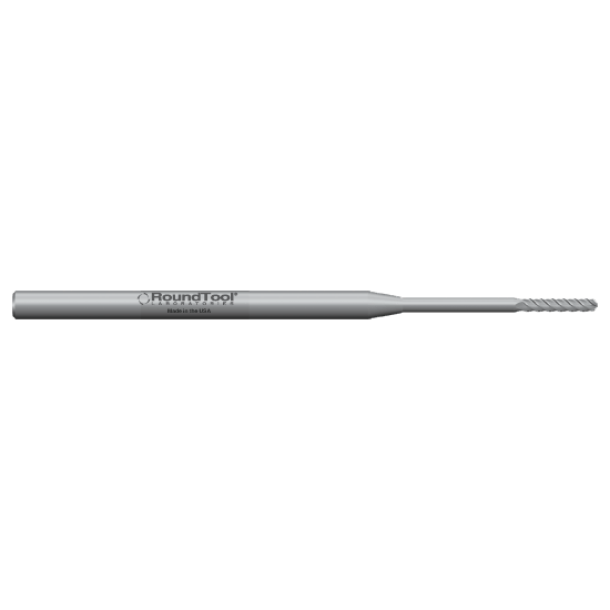 GRERN4BUC .025N Ø .125 x 3" x 1/8 4 Flute Ball End Extended Reach Carbide Micro End Mill w/Neck