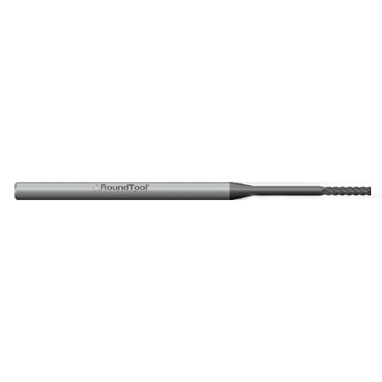 GRERN4SD1 .025N Ø .125 x 3" x 1/8 4 Flute Square End Extended Reach Carbide Micro End Mill w/Neck PVD Diamond