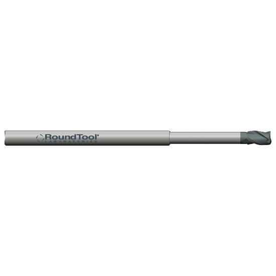 LR8X3BD1 .078 Ø .117 x 2-1/2 x 1/8 3 Flute Ball End .625 Lbs Long Reach Carbide Micro End Mill PVD Diamond