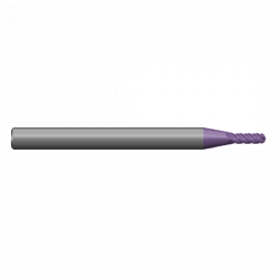 MPL4BAT .010 Ø .030 x 1-1/2 x 1/8 4 Flute Ball End Multi-Purpose Carbide Micro End Mill AlTiN